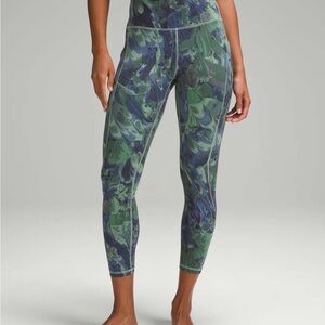 lululemon athletica Blue and Green Patterned Leggings